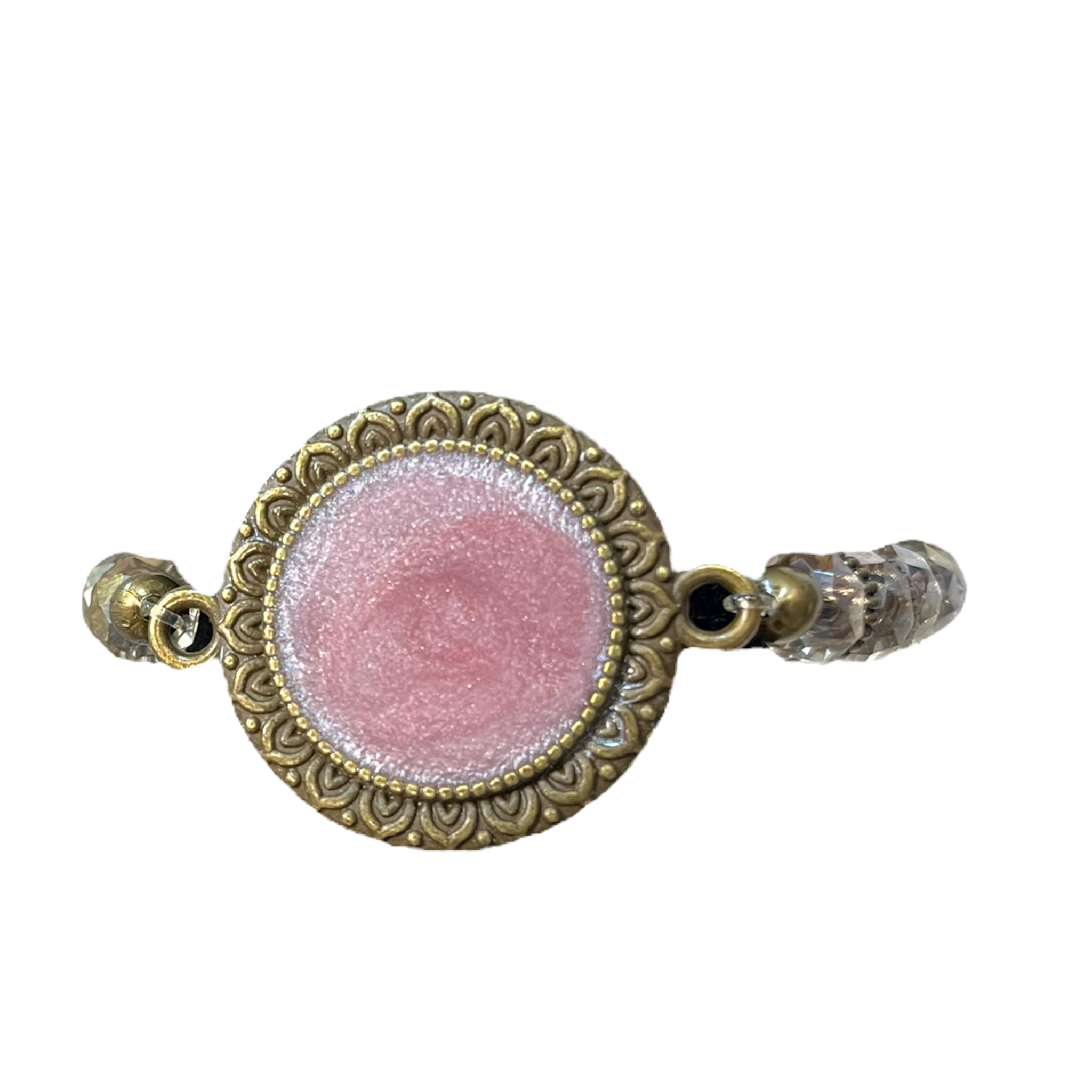 Stunning Resin Rose Stretch Bracelet - Handmade and Unique