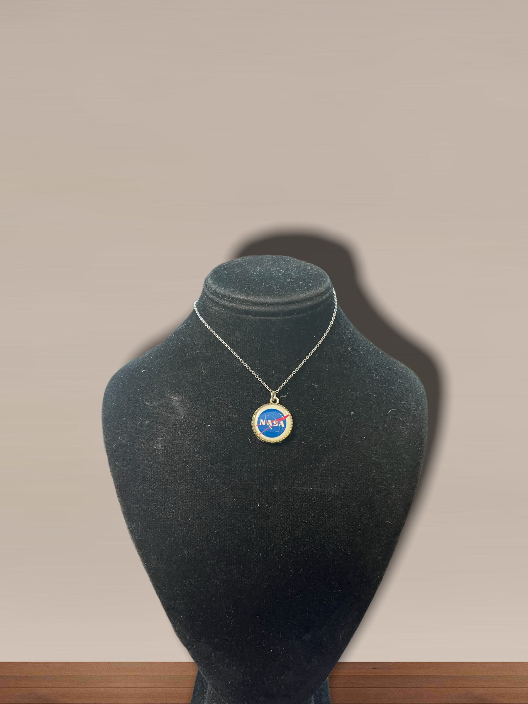 NASA Logo Silver Pendant Necklace