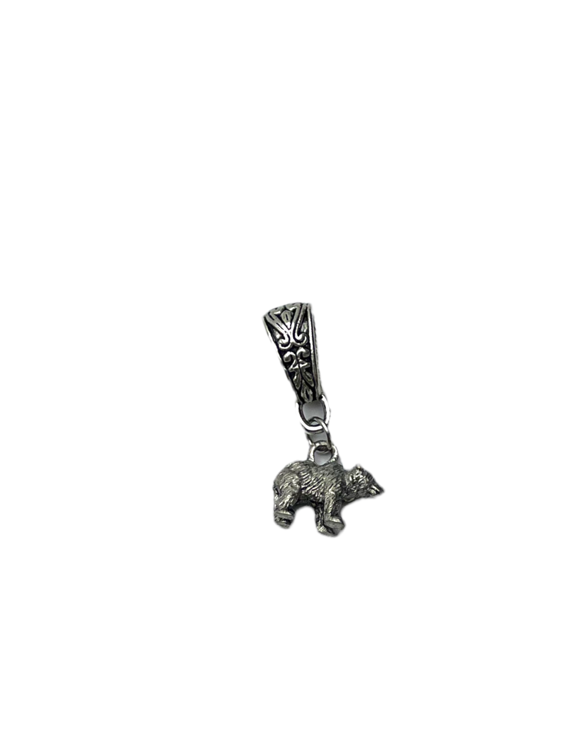 Pewter Bear Charm Necklace