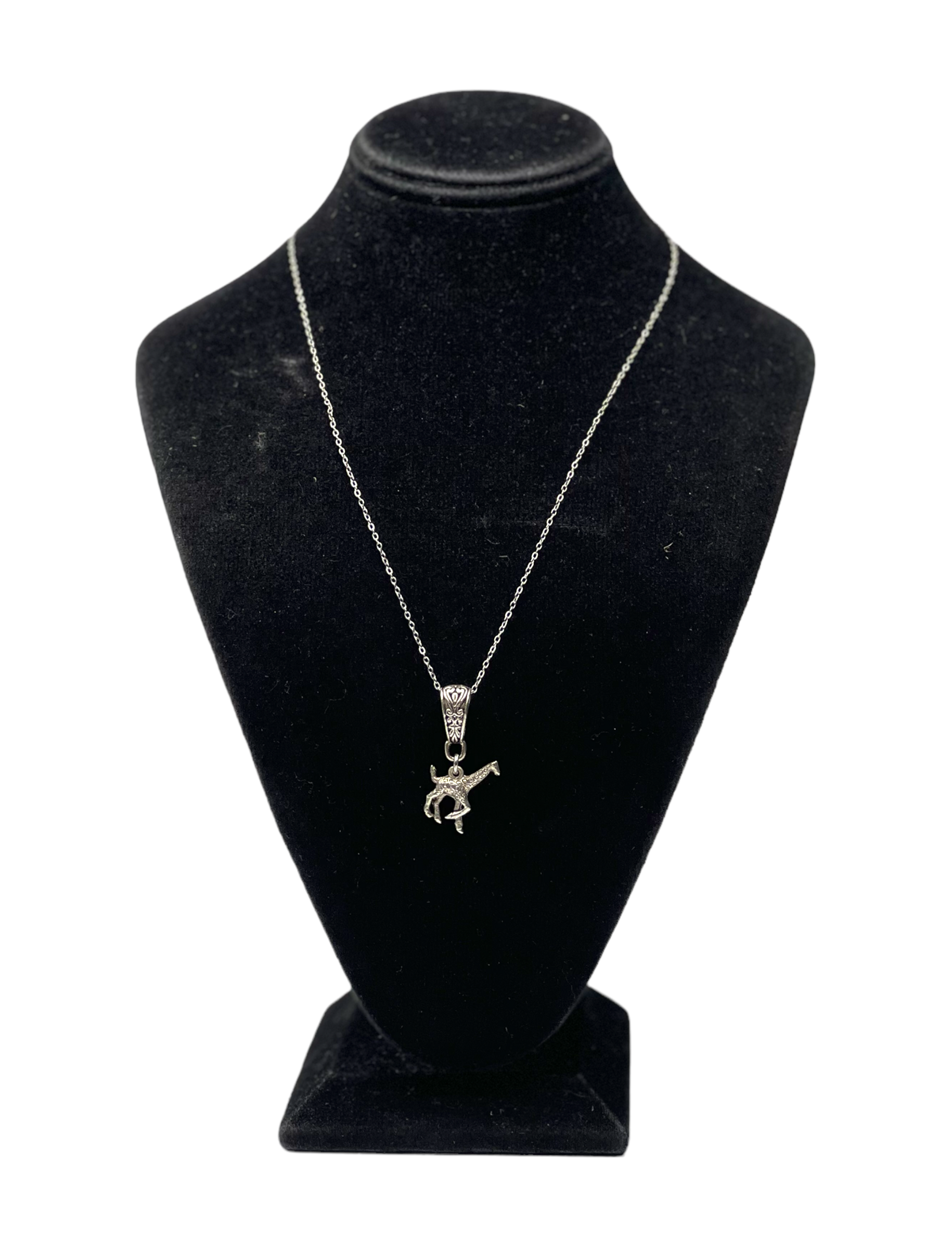 Pewter Giraffe Charm Necklace