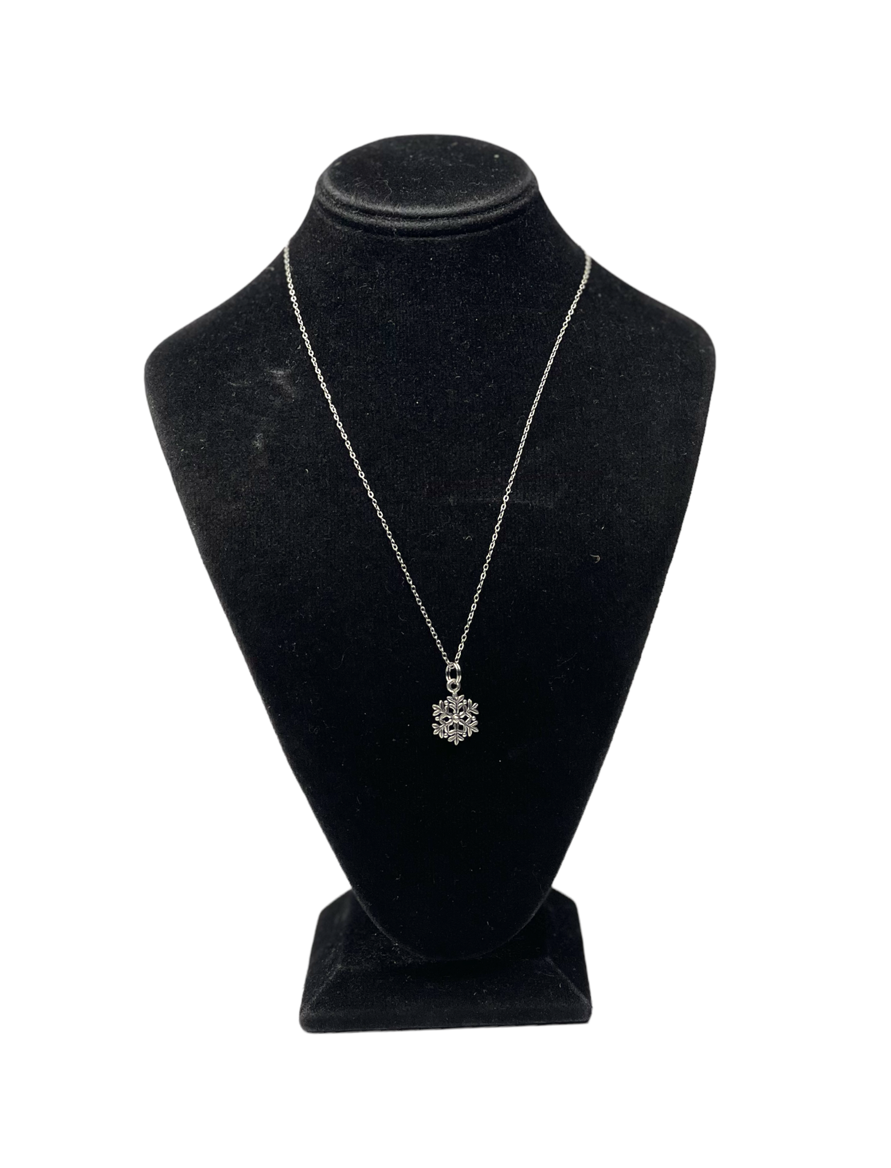 Charming Pewter Snowflake Charm Necklace - Perfect Gift