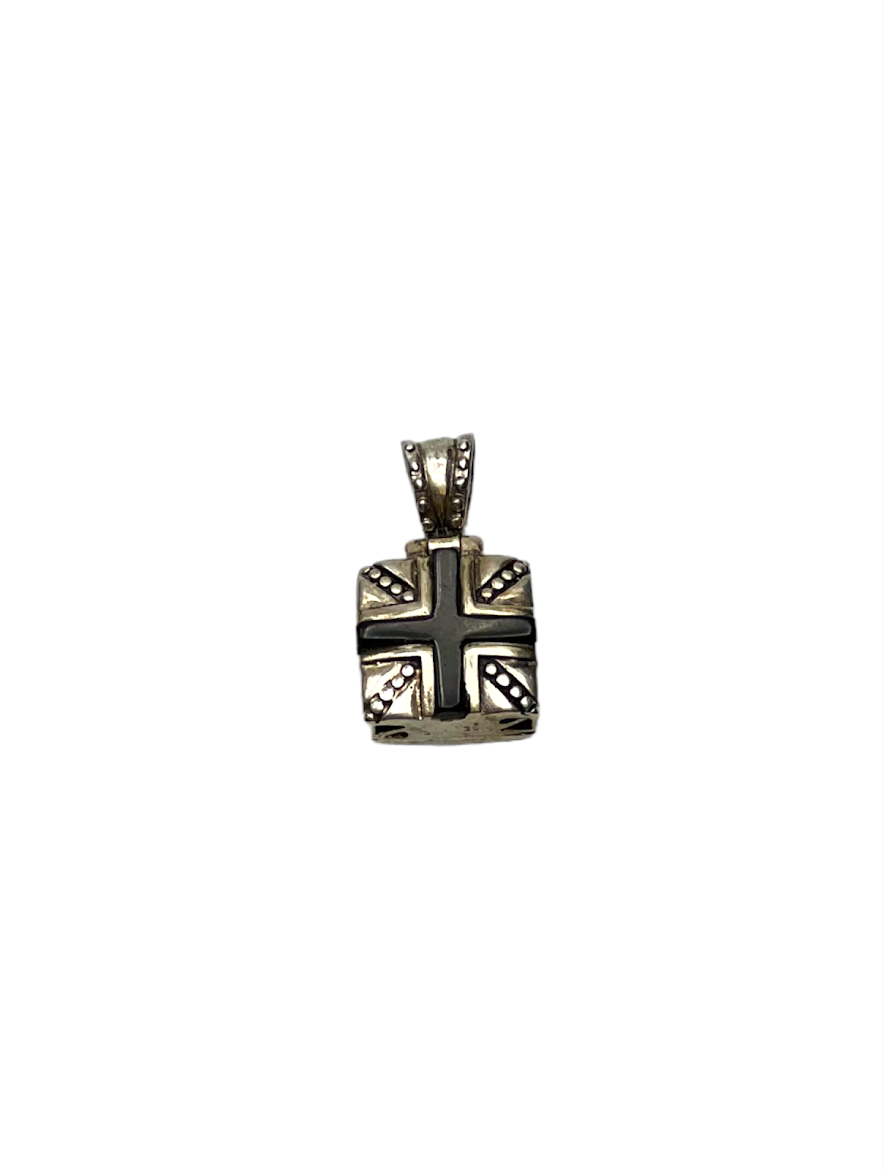 Sterling Silver Black Cross Pendant Necklace