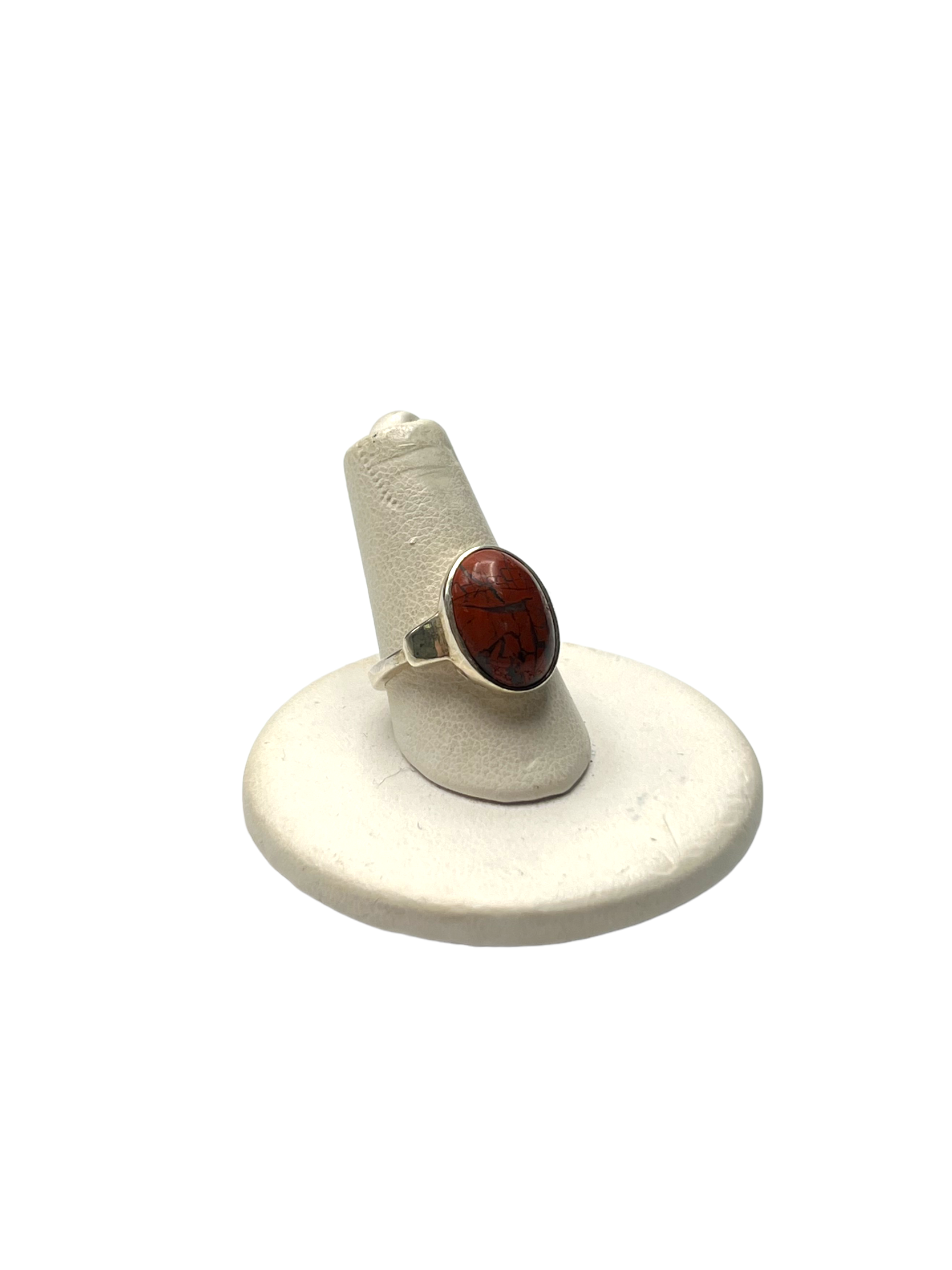 Vibrant Poppy Jasper Ring in Sterling Silver