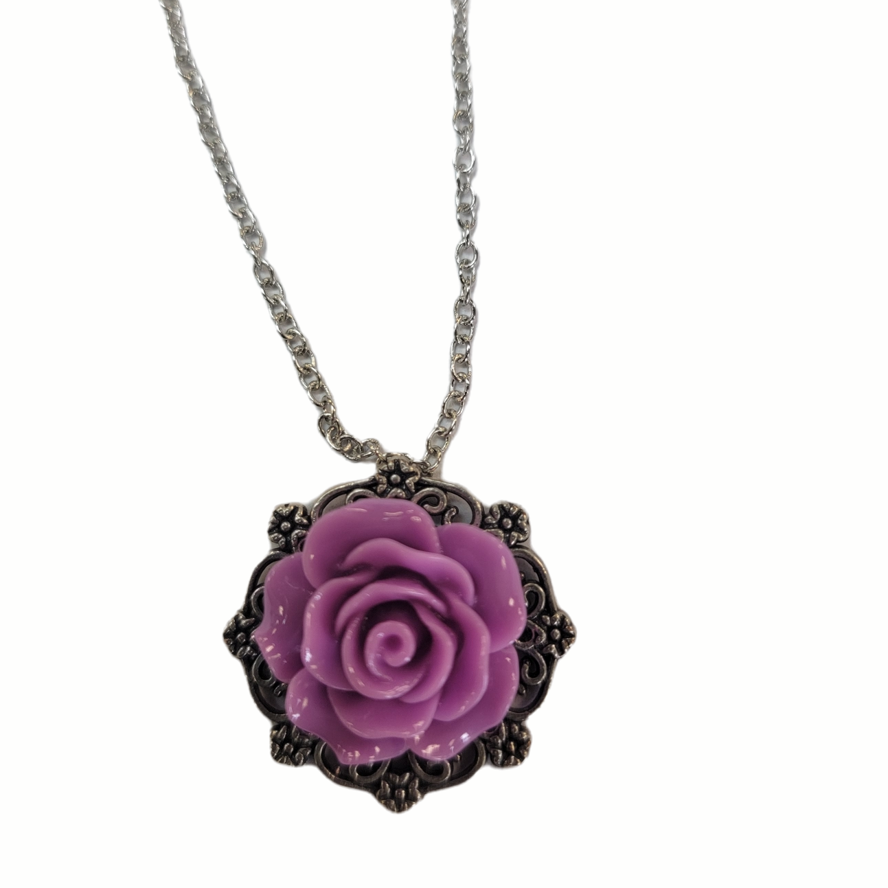 Michelle Marie's Victorian Rose Pendant Necklace - Bridesmaid and Wedding Jewelry