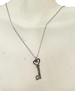 Pewter Victorian Key Necklace and Earring Set