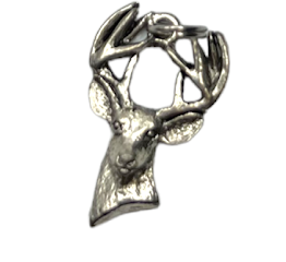 Pewter Buck Charm Earrings and Necklace Set: A Rustic and Natural Statement Piece