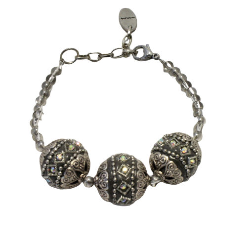 Elegant Beaded Champagne Pearl Wedding Formal Bracelet