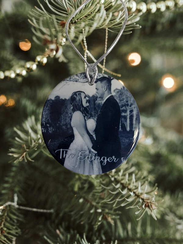 Personalized Photo Wedding Anniversary Christmas Ornament
