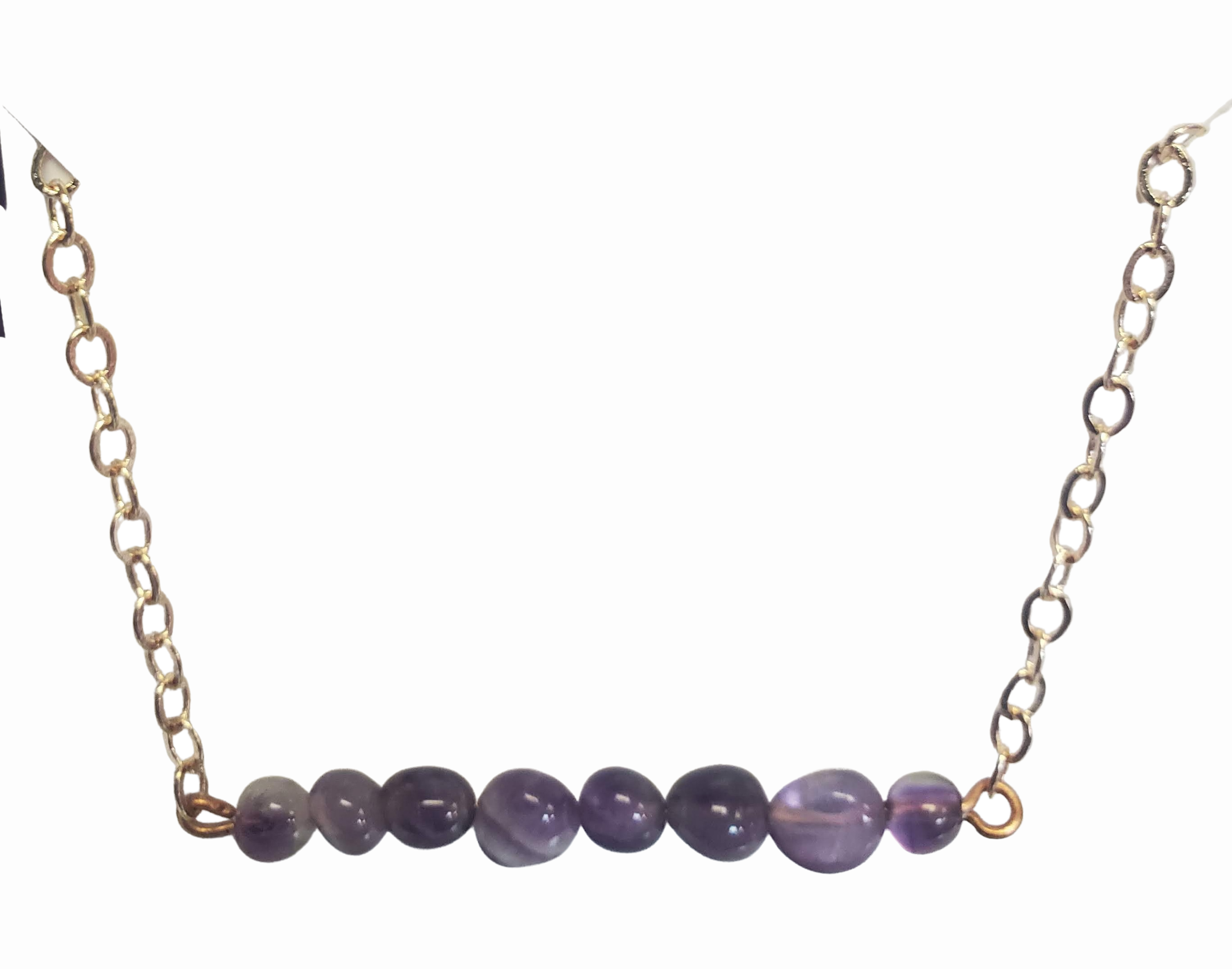 February Birthstone Amethyst Minimal Bar Necklace