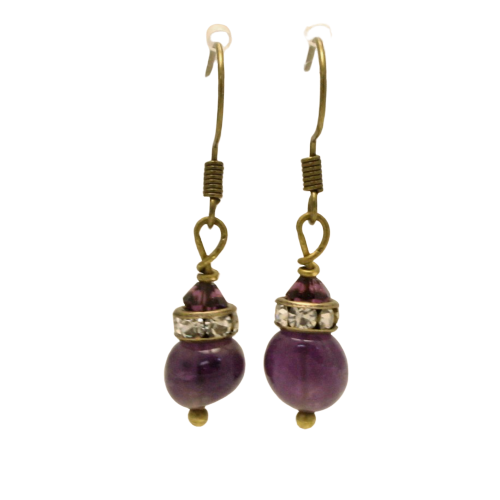 Purple Amethyst Drop Earrings with Multiple Styles