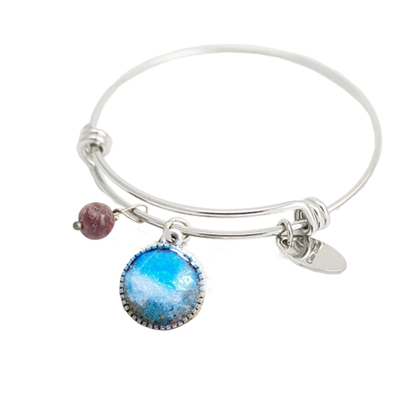 Beach Sand and Ocean Wave Bangle Bracelets