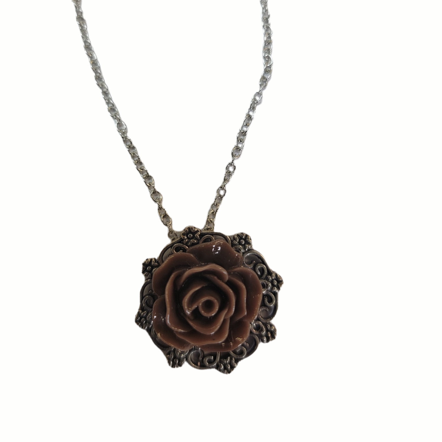 Michelle Marie's Victorian Rose Pendant Necklace - Bridesmaid and Wedding Jewelry