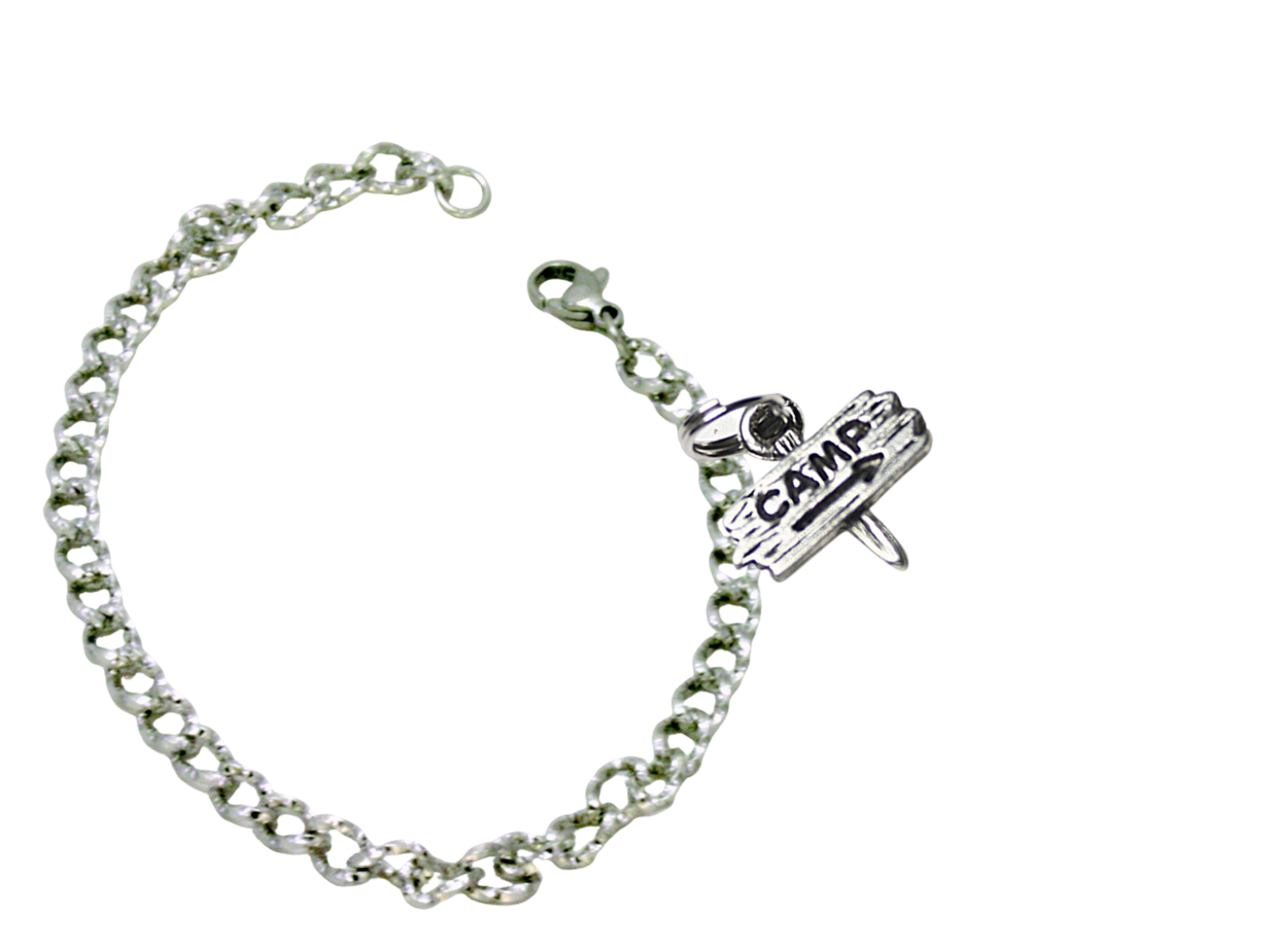 Camp Pewter Charm and Bracelet