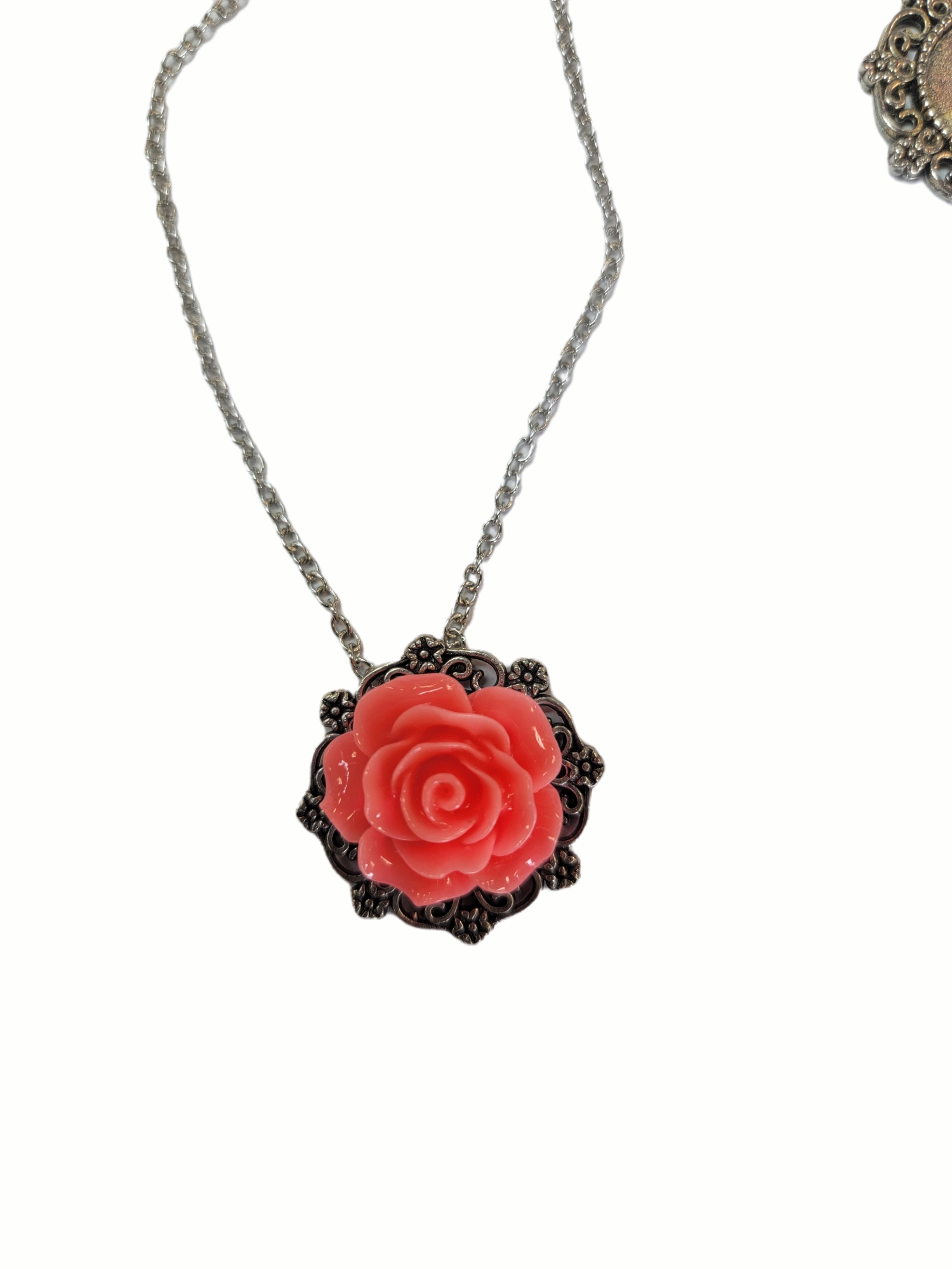 Michelle Marie's Victorian Rose Pendant Necklace - Bridesmaid and Wedding Jewelry