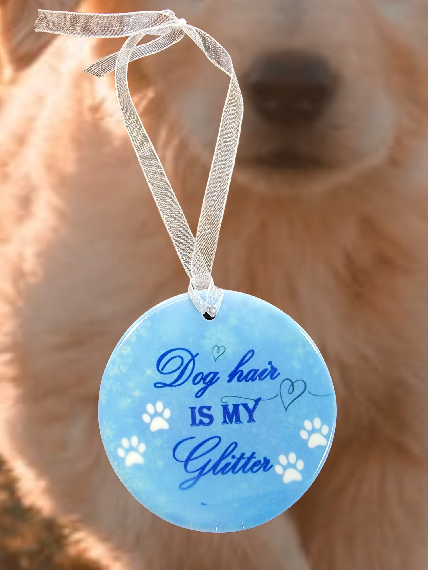 Dog or Cat Hair is My Glitter: Unique Ceramic Christmas Ornament