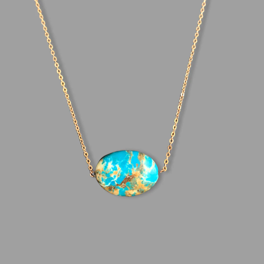 Turquoise Pendant Necklace (Rose Gold Plated, Gift Boxed)