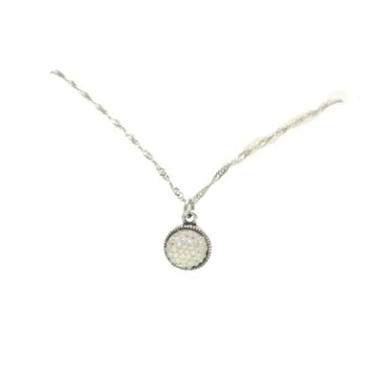 White Resin Star Dust Pendant Necklace (Gift Boxed)