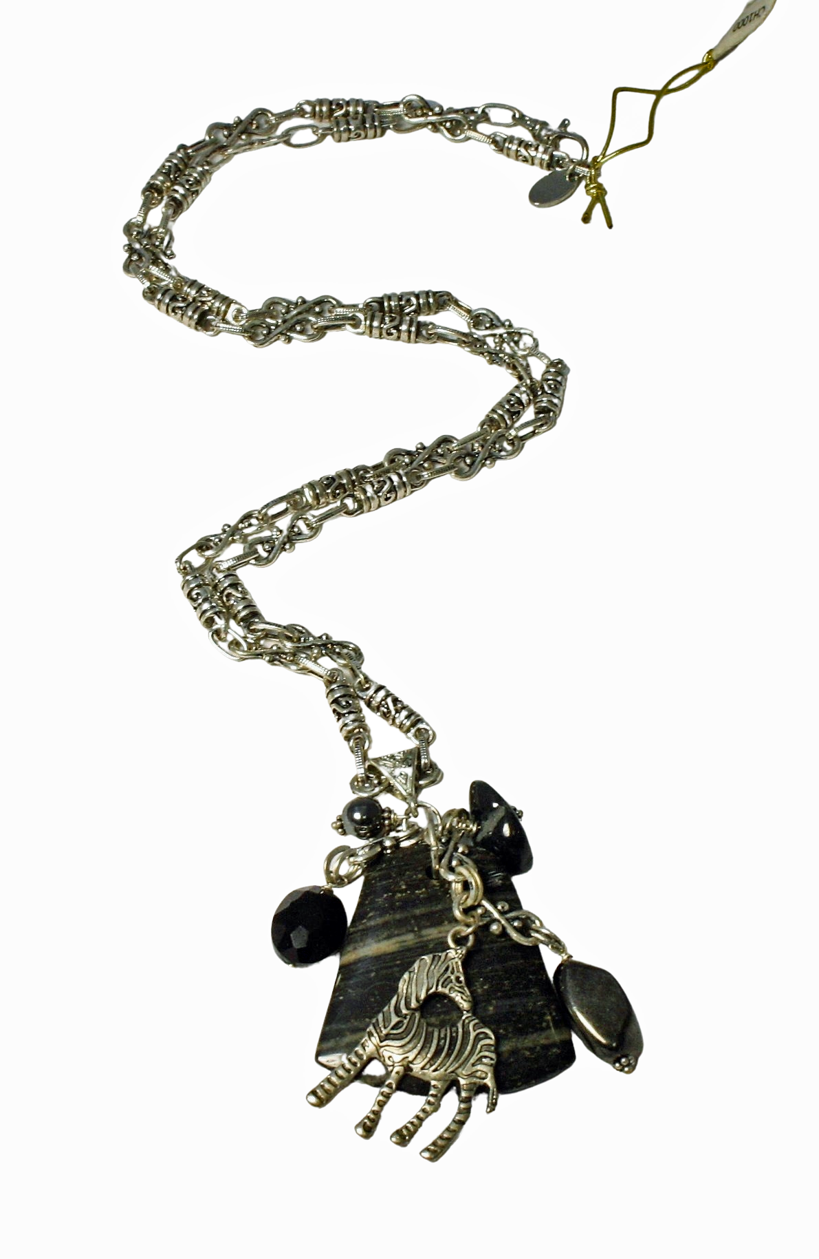 Long Gemstone Cheetah Necklace