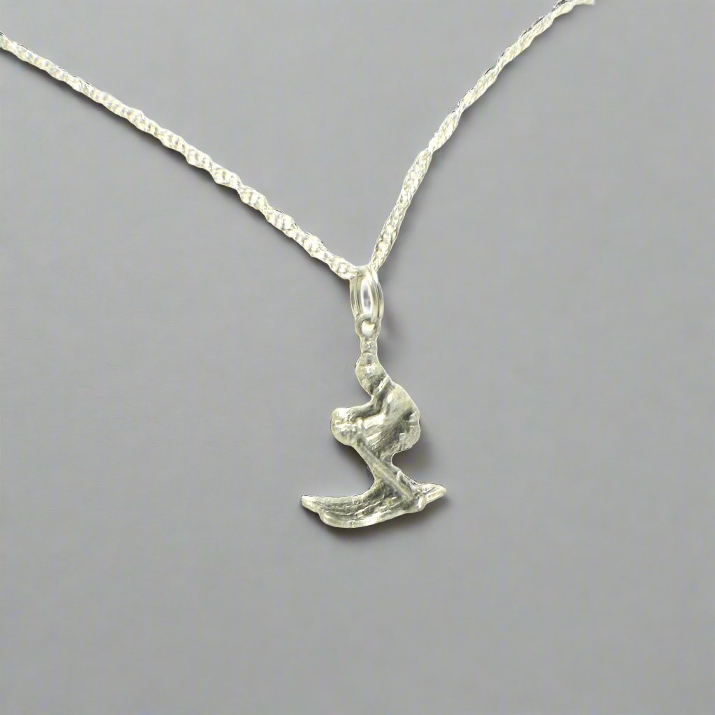 Pewter Skier Charm Necklace - Perfect for Ski Enthusiasts