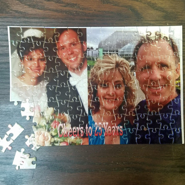 Personalized Wedding Anniversary Photo Puzzle 120 piece and 253 piece Puzzle