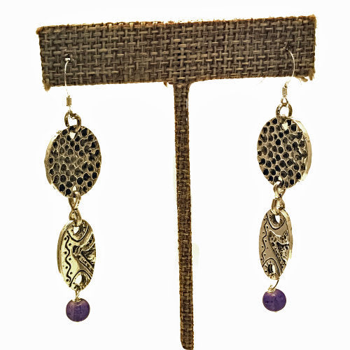 Purple Amethyst Drop Earrings with Multiple Styles