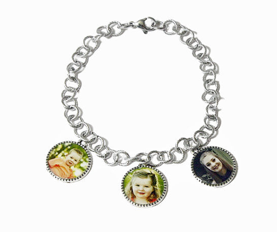 Silver Children Photo Charm Bracelet For Mothers and Grandmother's