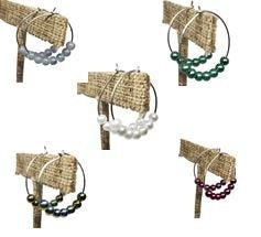 Colorful Pearl Hoop Earrings