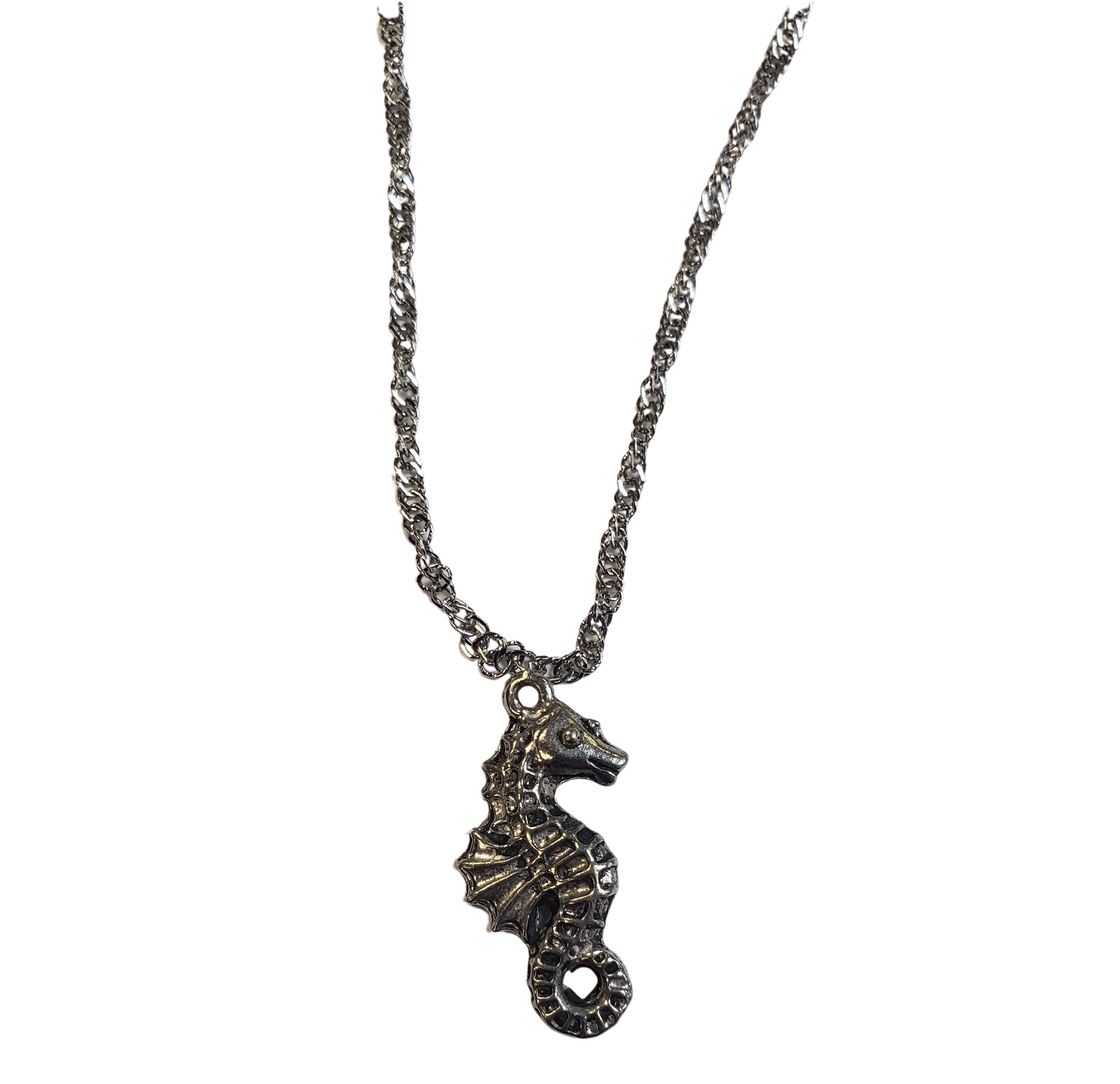Silver Seahorse Charm Necklace - Ocean-Inspired Gift