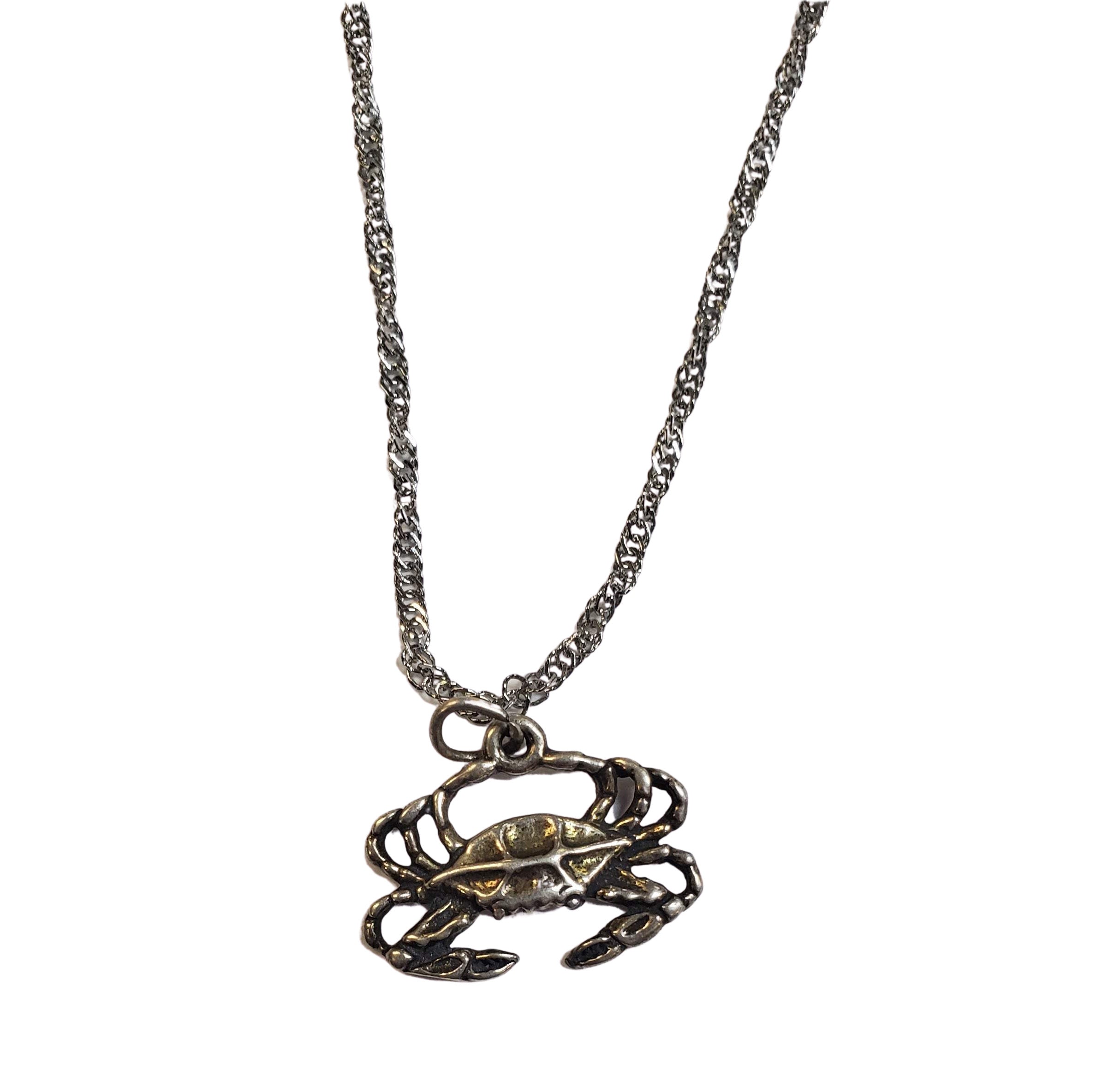 Silver Crab Charm Necklace - Nautical-Inspired Jewelry