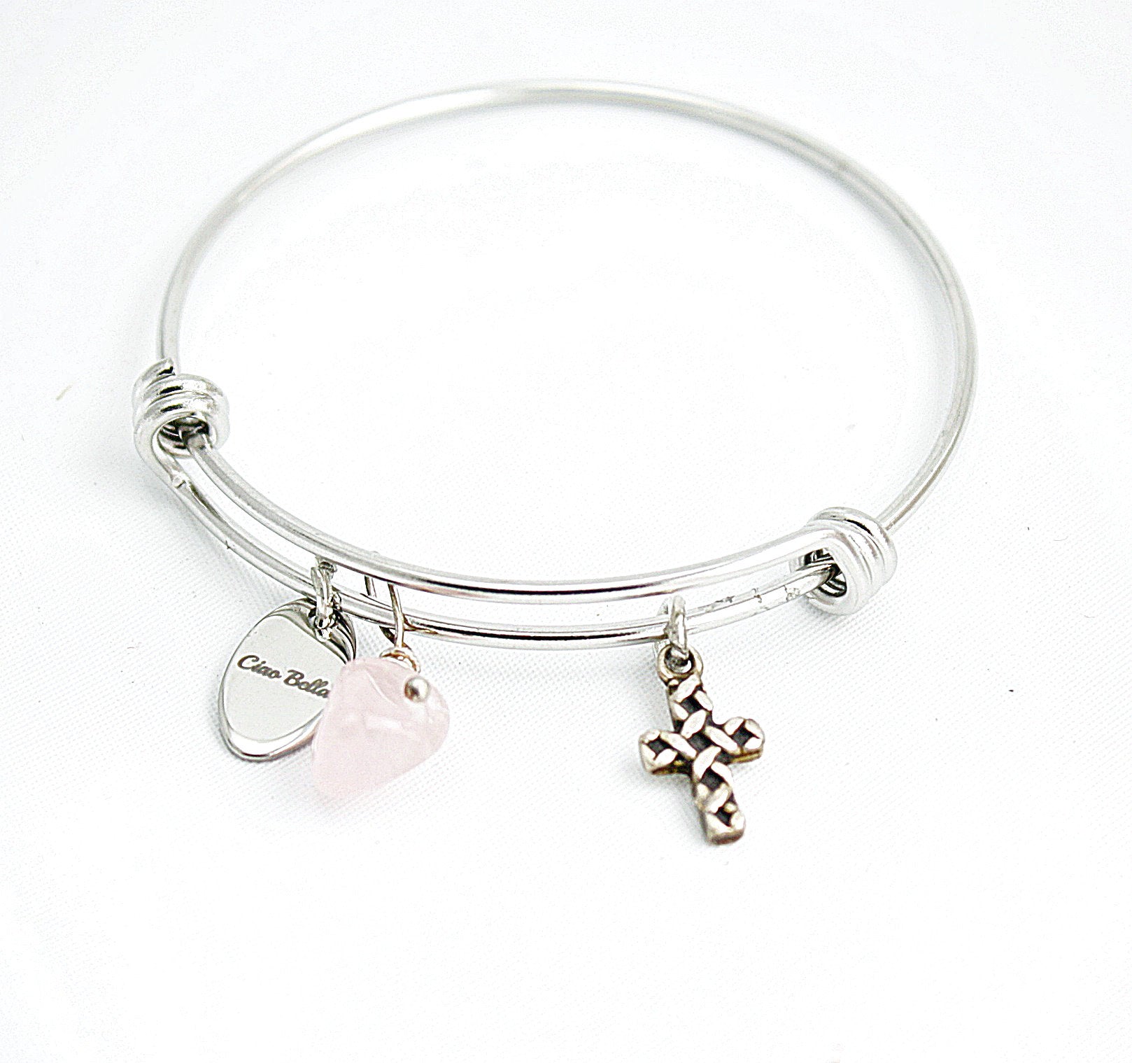 Dainty Child's Cross Bangle Bracelet: First Communion & Confirmation Gift