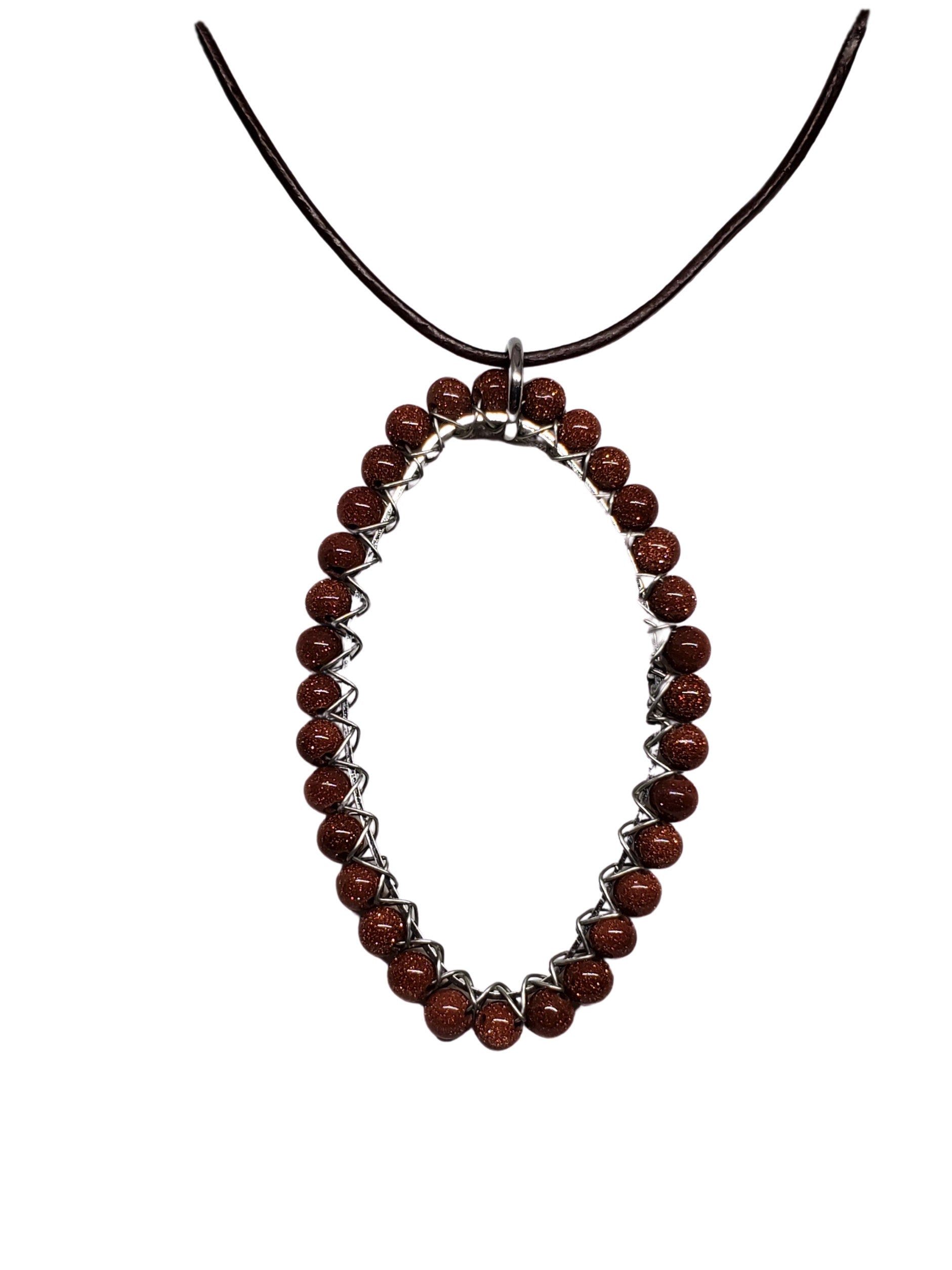 Dainty Gold Stone Gemstone Oval Pendant Necklace