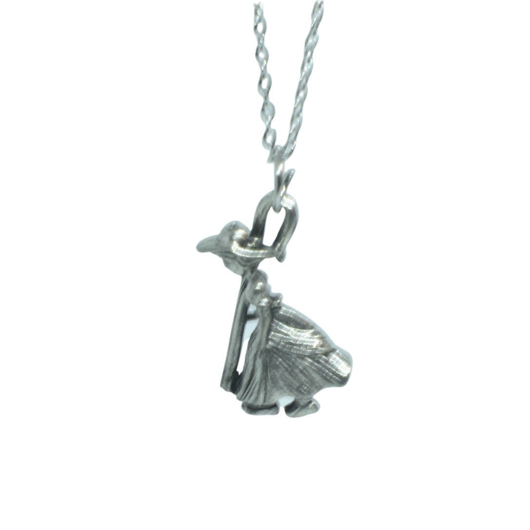 Charming Little Bo Peep Silver Pendant Necklace