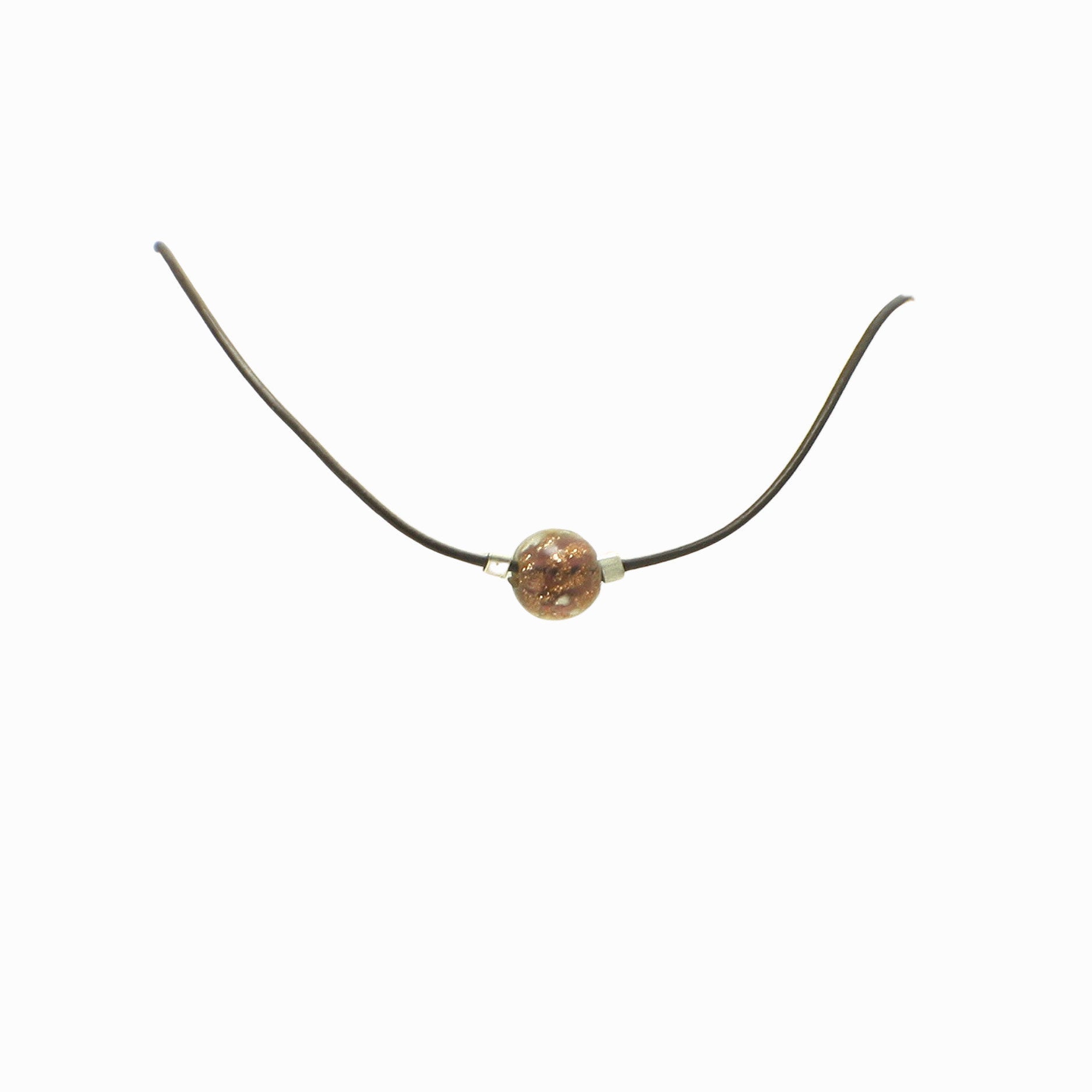 Glow in the Dark Bead Choker Necklace on Leather Cord