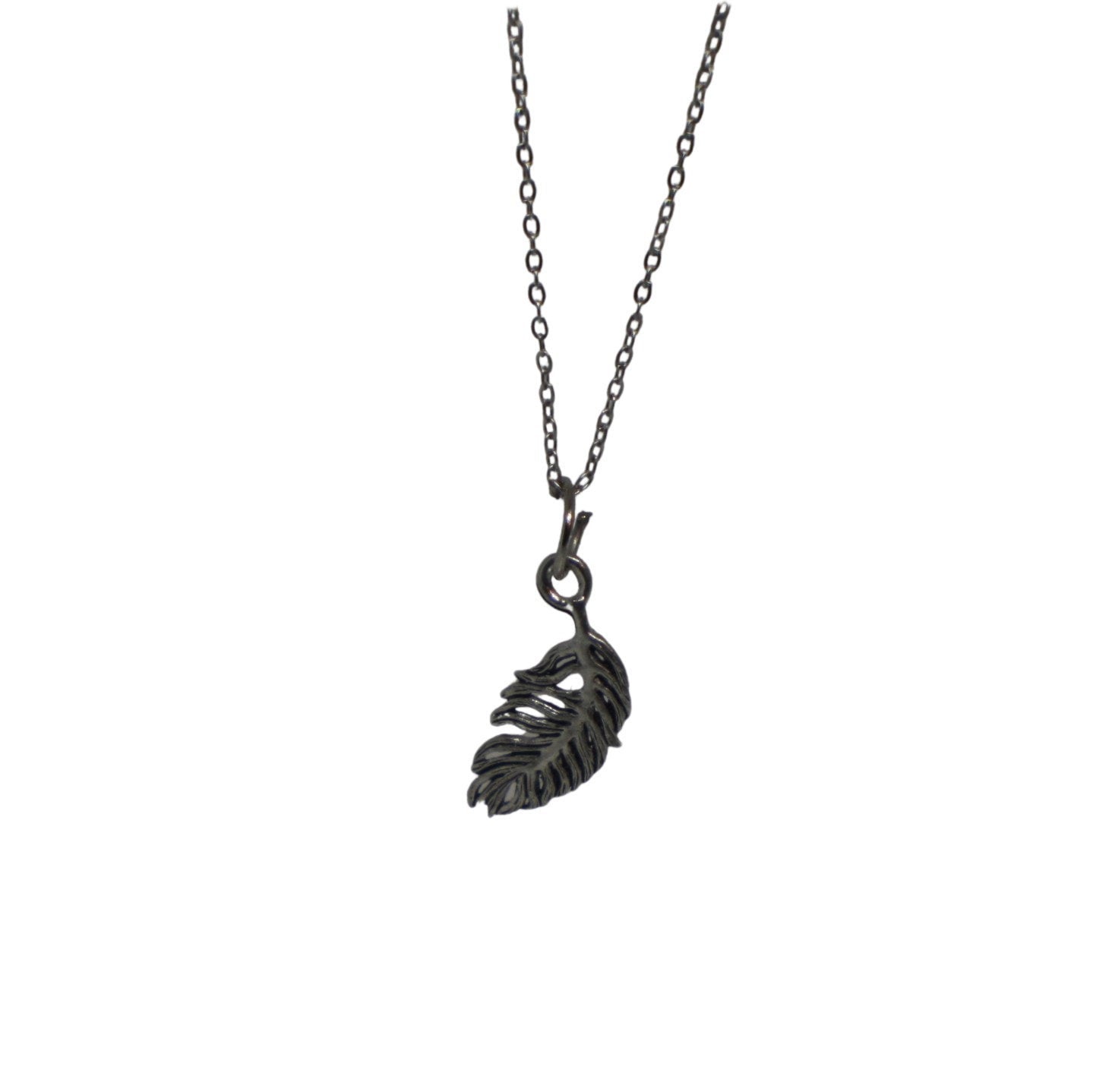 Feather Pendant Charm Necklace - Feather Charm Necklace