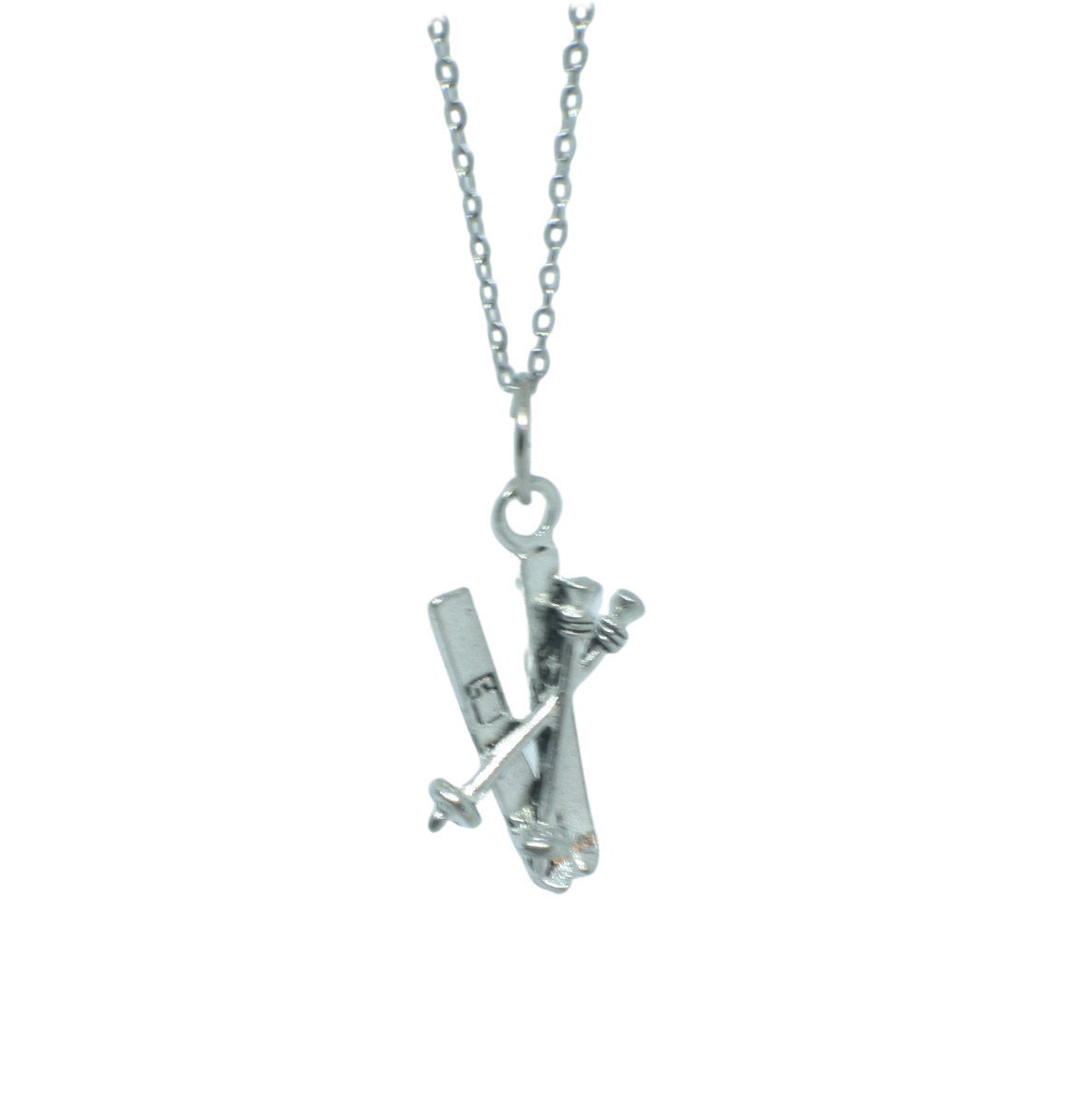 Pewter Ski Pendant Necklace - Perfect for Ski Enthusiasts