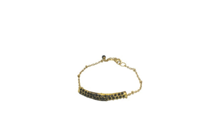 Gold Crystal Bar Bracelet