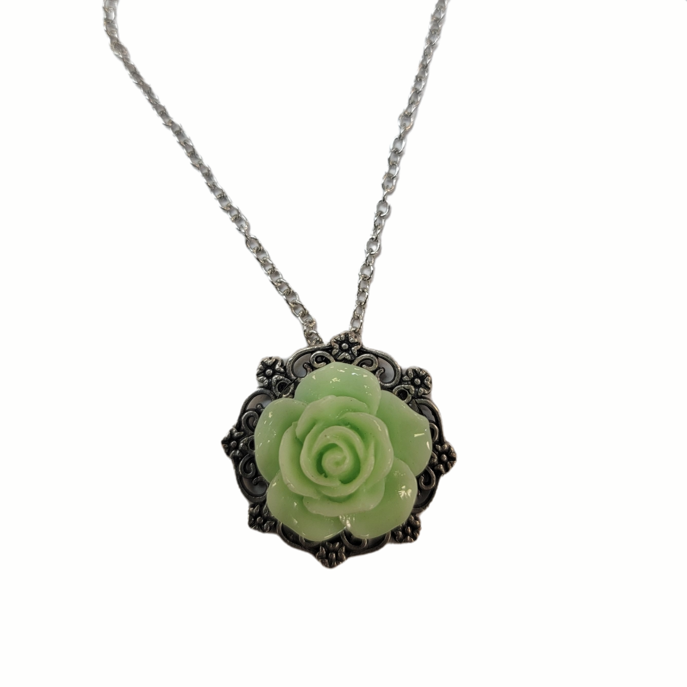 Michelle Marie's Victorian Rose Pendant Necklace - Bridesmaid and Wedding Jewelry