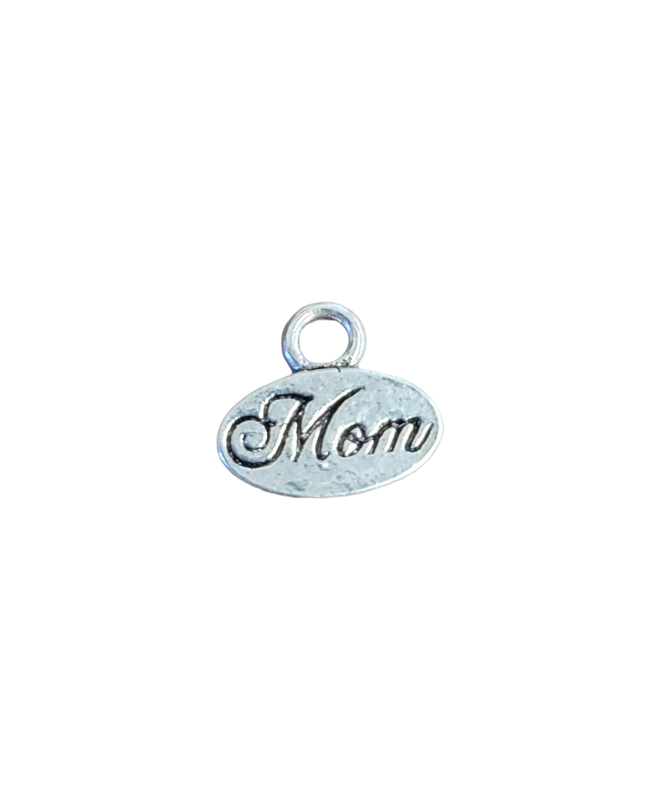 Silver Hockey Stick and Puck Charm Necklace