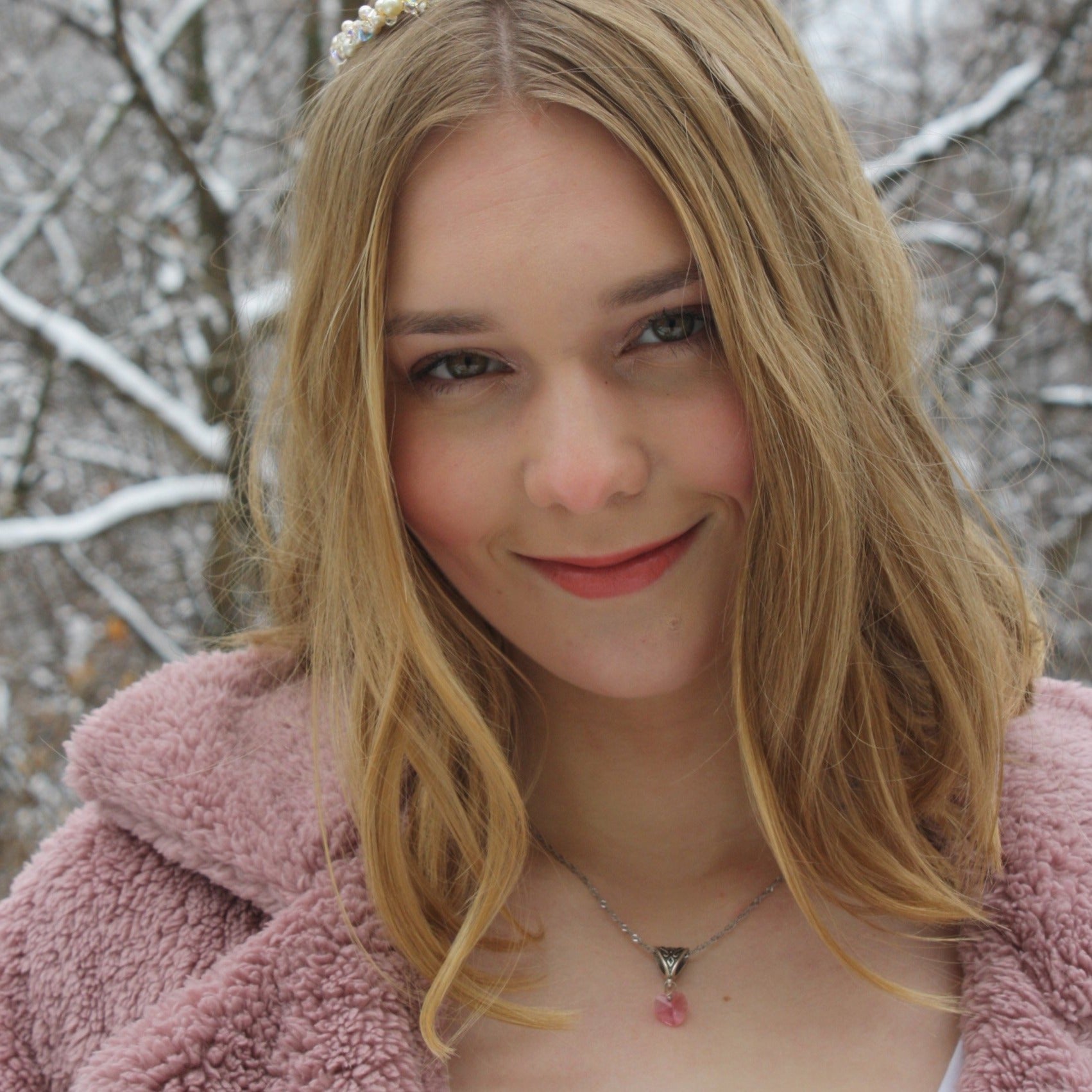 Crystal Pink, Red Crystal Heart Necklaces