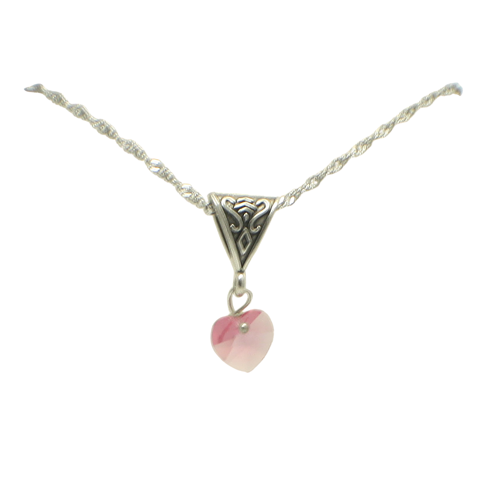 Crystal Pink, Red Crystal Heart Necklaces