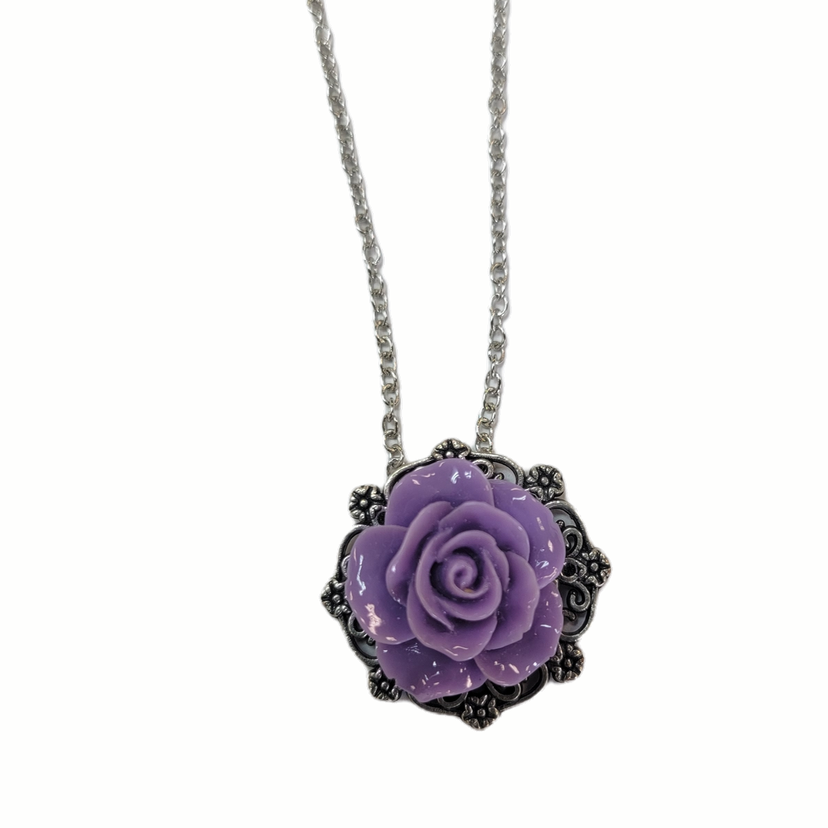Michelle Marie's Victorian Rose Pendant Necklace - Bridesmaid and Wedding Jewelry