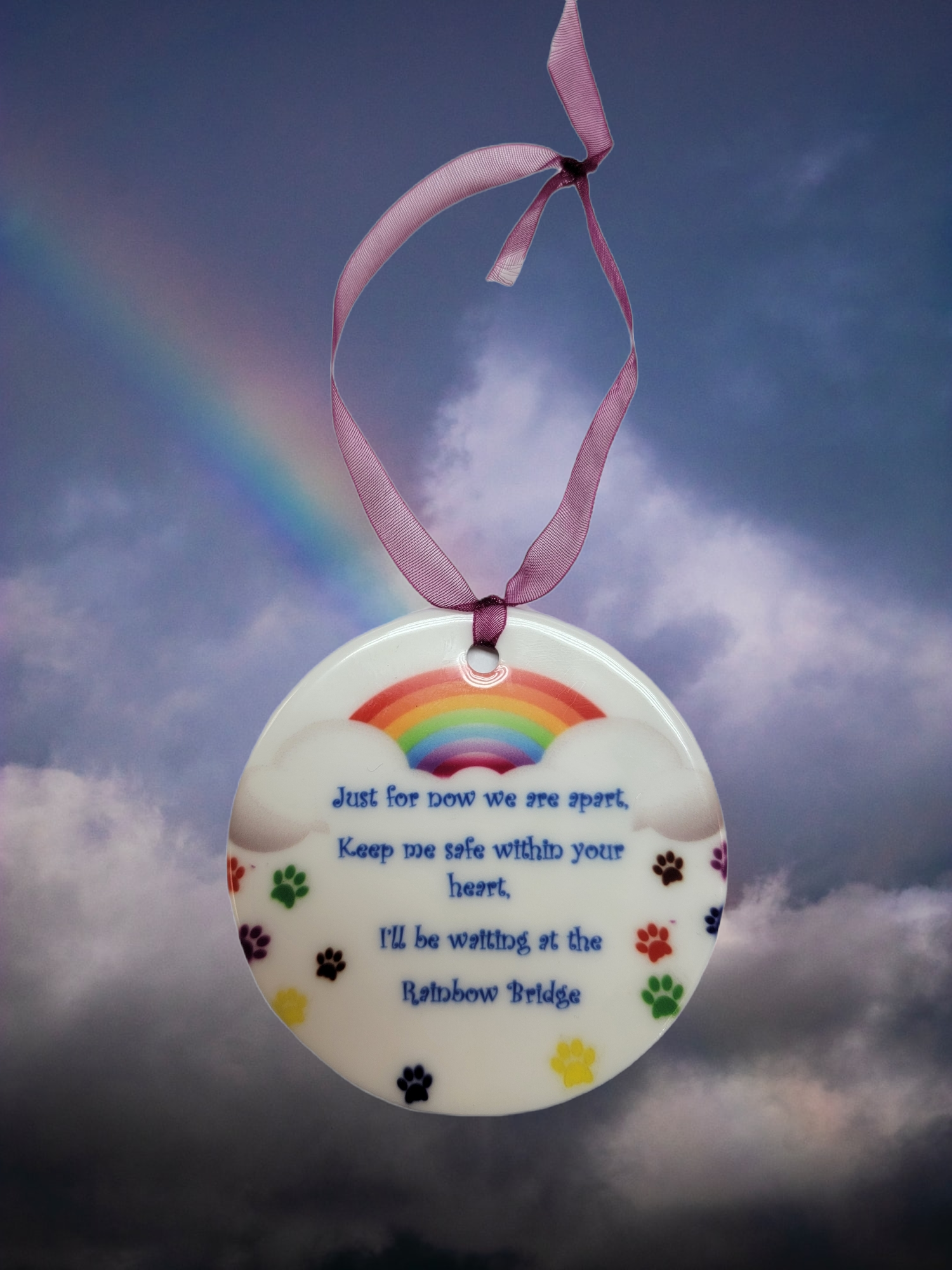 Rainbow Bridge Pet Memorial Ceramic Ornament