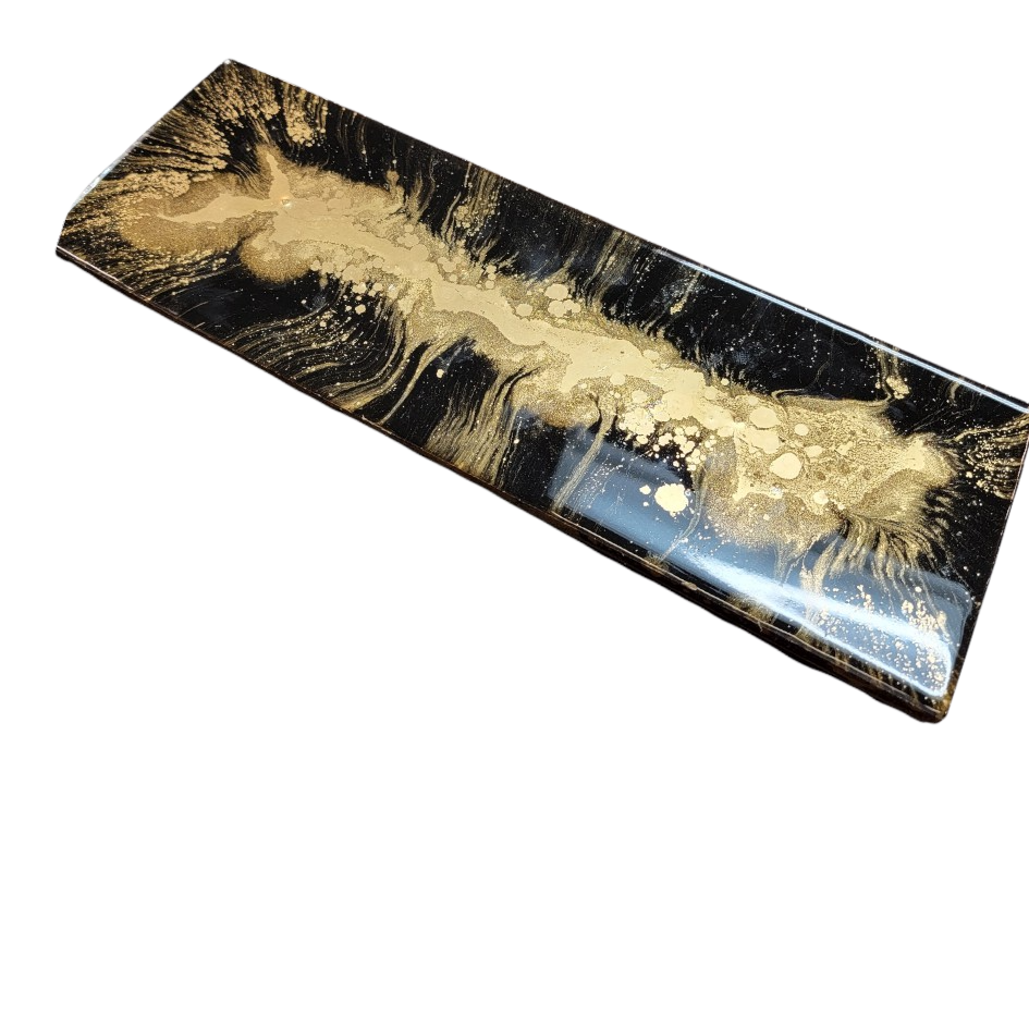Black & Gold Handmade Decorative Tray - Charcuterie Tray