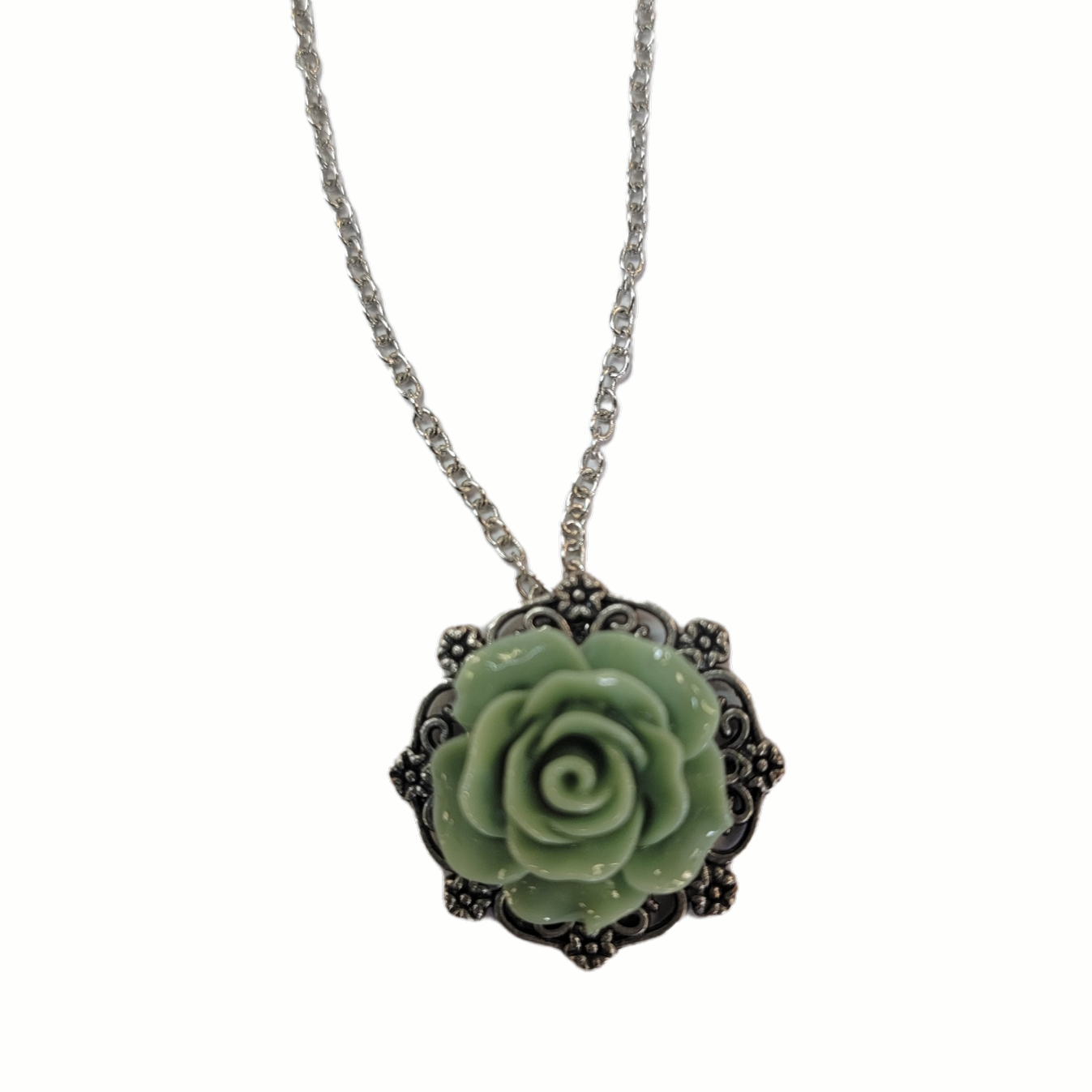Michelle Marie's Victorian Rose Pendant Necklace - Bridesmaid and Wedding Jewelry