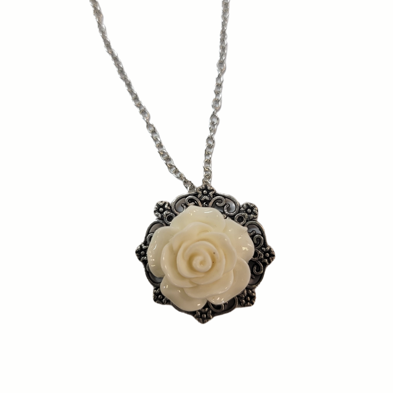 Michelle Marie's Victorian Rose Pendant Necklace - Bridesmaid and Wedding Jewelry