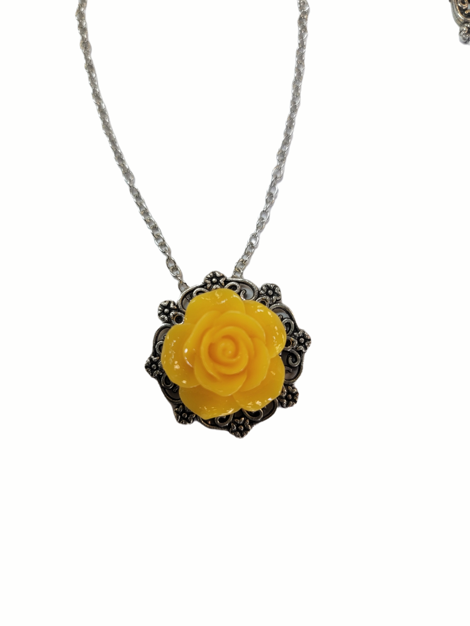 Michelle Marie's Victorian Rose Pendant Necklace - Bridesmaid and Wedding Jewelry