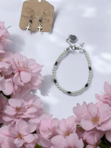 Austrian Crystal Birthstone and Pearl Set with cross Necklace/Bracelet/Earring-First Communion/Confirmation