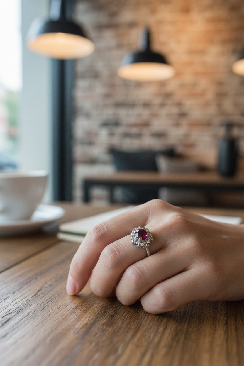 The Royal Blush Heirloom: One-of-a-Kind Deep Pink Crystal Ring
