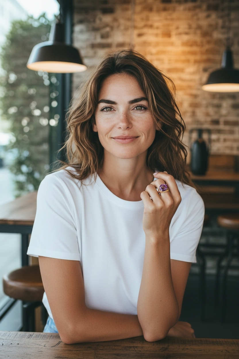 The Royal Violet Radiance: One-of-a-Kind Gold Statement Ring