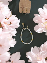 Austrian Crystal Birthstone and Pearl Set with cross Necklace/Bracelet/Earring-First Communion/Confirmation